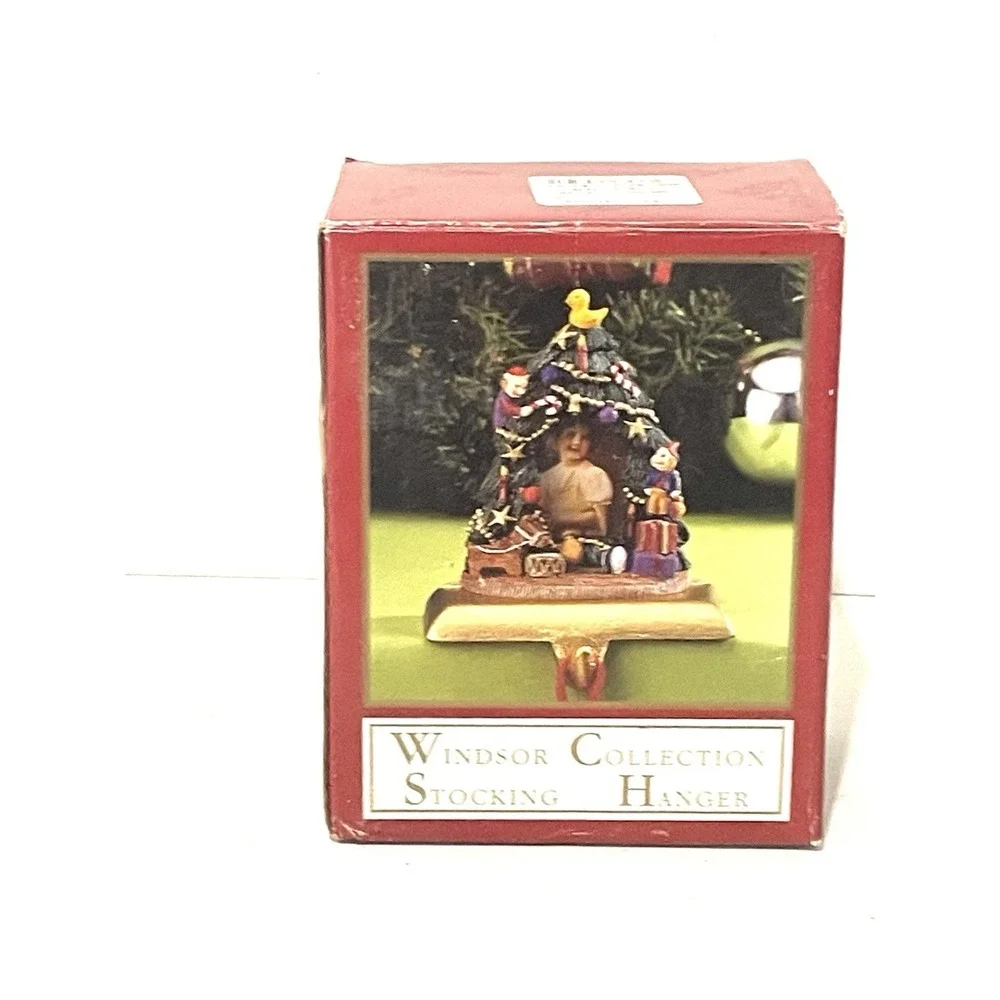 Vintage Cast Iron & Resin Windsor Collections Hand Painted Santa Stocking Hanger